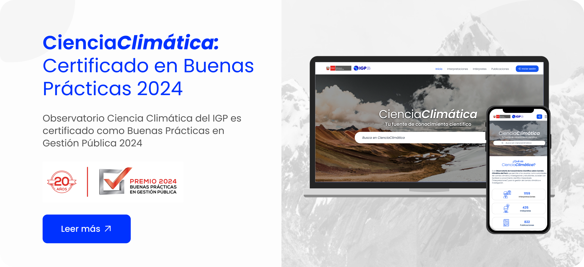 Observatorio Ciencia Climática del IGP es certificado como Buenas Prácticas en Gestión Pública 2024