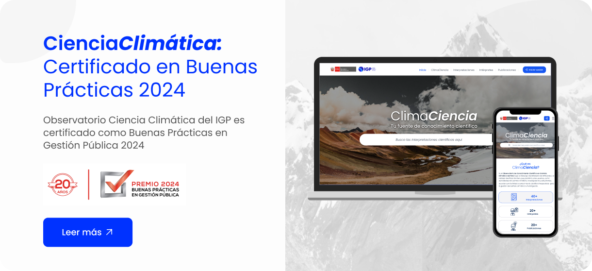 Observatorio Ciencia Climática del IGP es certificado como Buenas Prácticas en Gestión Pública 2024